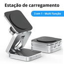 Carregador Magnético Sem Fio Dobrável 3 em 1 - Dock Station